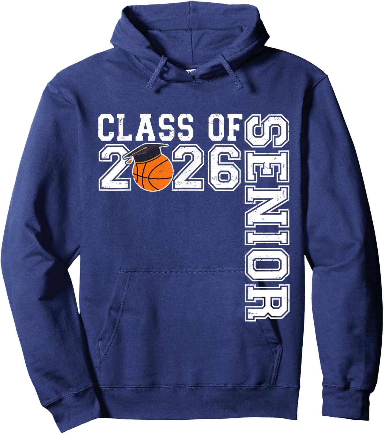 Graduate Senior Class of 2026 Basketball Player Graduation Hoodie - Hoodie | Navy