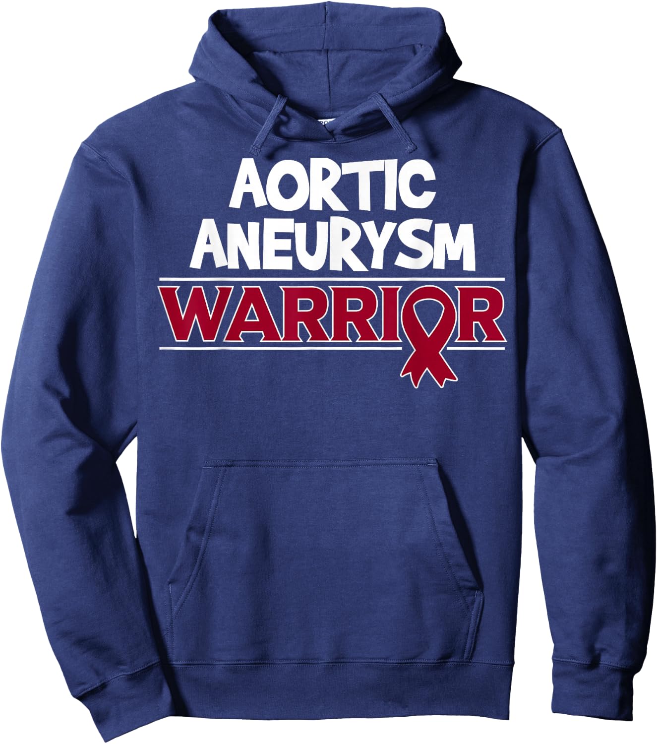 Aortic Aneurysm Survivor Burgundy Ribbon Hoodie - Hoodie | Navy