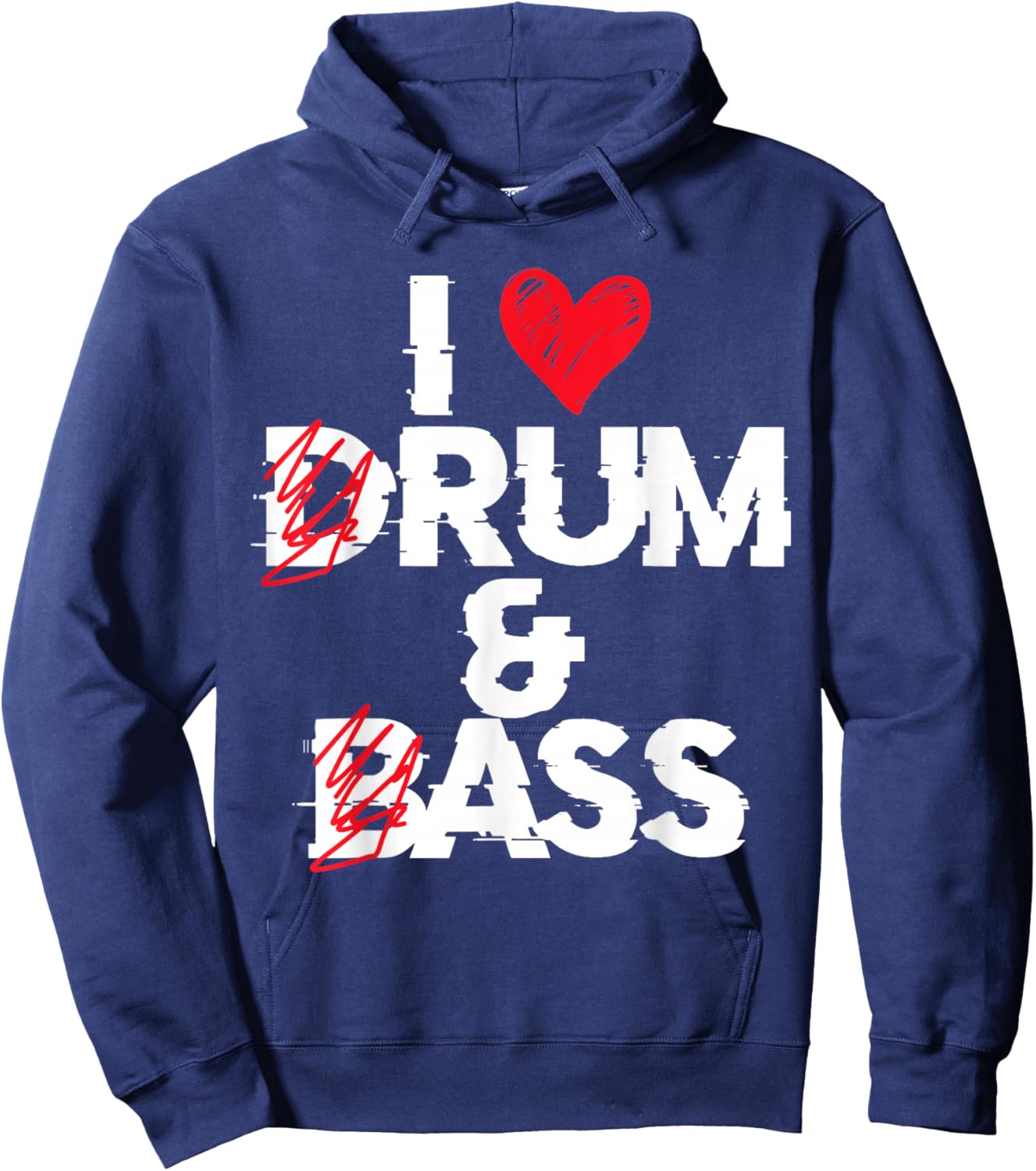 I Love Drum And Bass Rum And Ass Funny , Black, S Hoodie - Hoodie | Navy