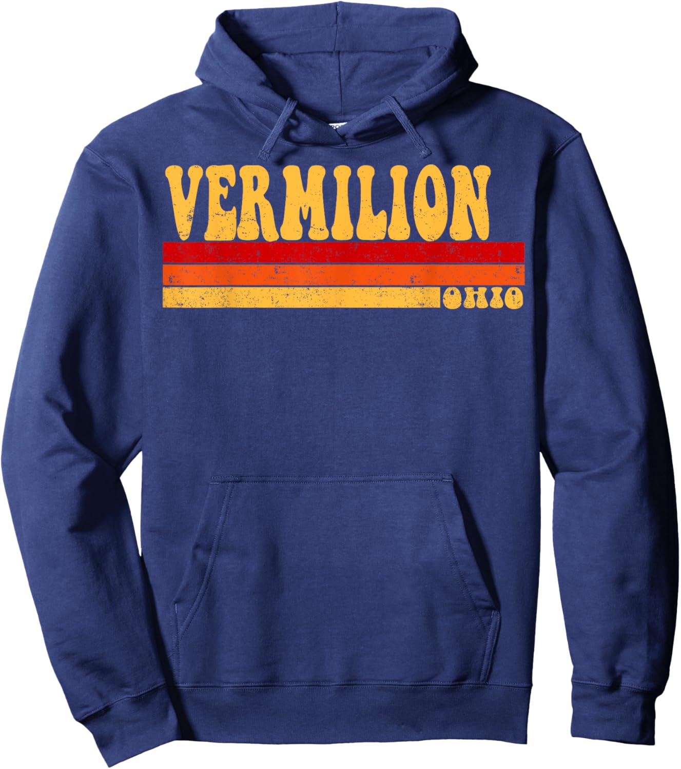 VERMILION Ohio City Vintage Roots Retro Design 70s 80s Hoodie - Hoodie | Navy