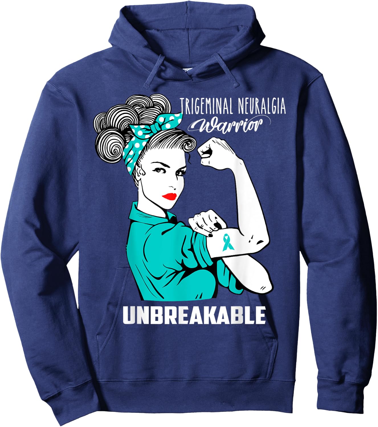Trigeminal Neuralgia Warrior Unbreakable Awareness Gift Hoodie - Hoodie | Navy