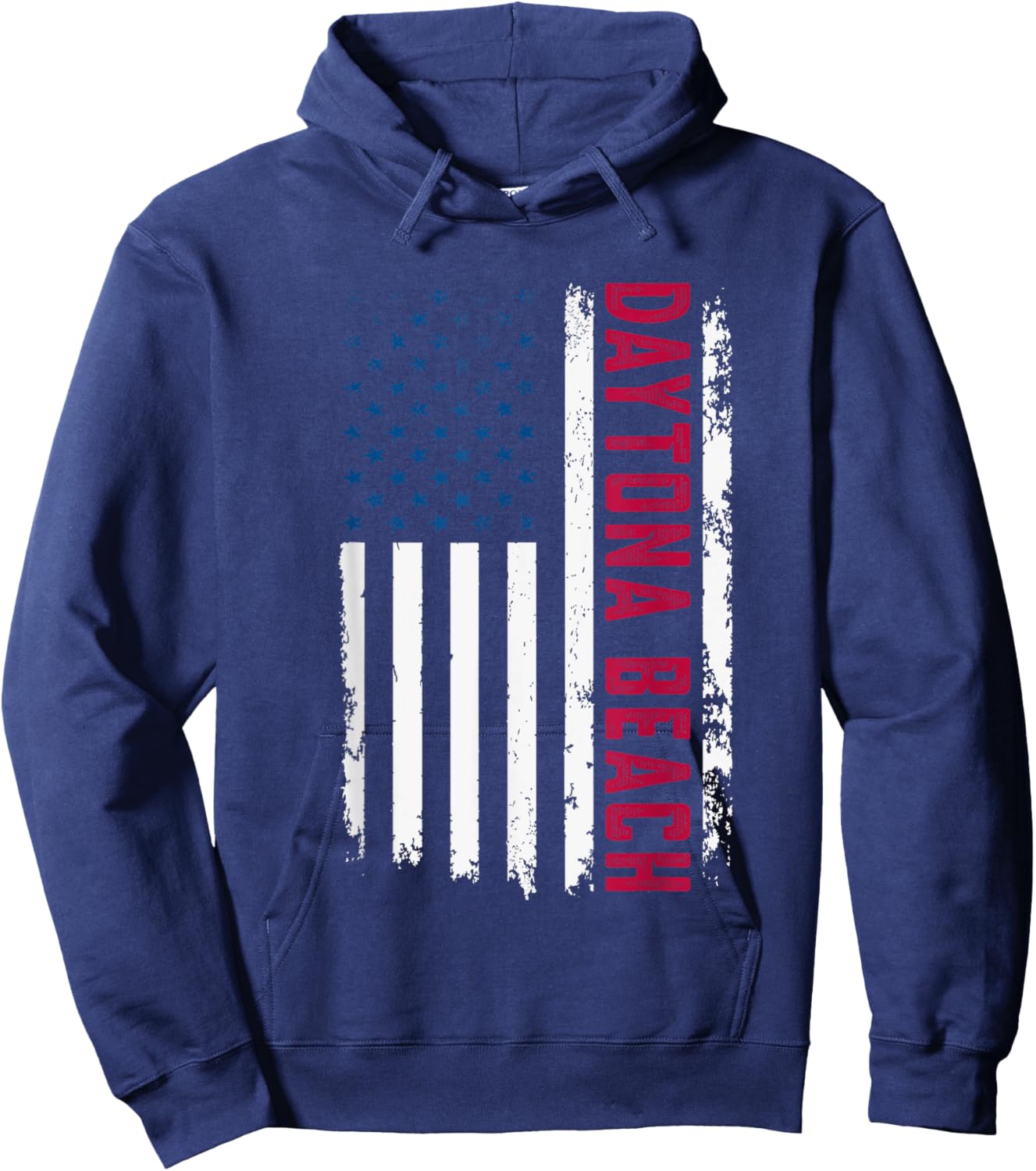 Daytona Beach USA Flag Patriotic American Daytona Beach Men Hoodie - Hoodie | Navy