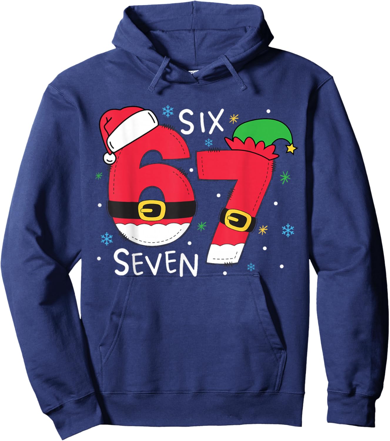 67 Meme Six Seven Christmas Kids Women Men Boys Girls Hoodie - Hoodie | Navy