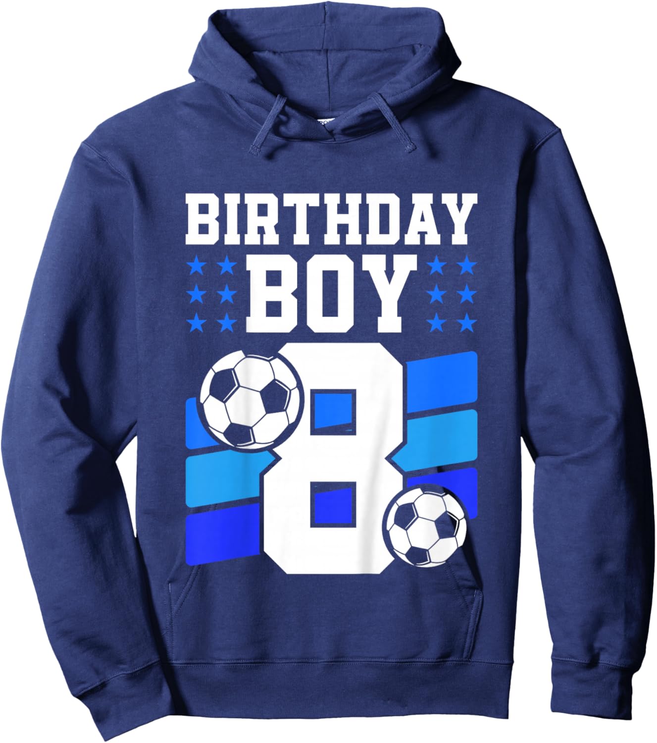 Kids 8 Years Old Boy 8th Birthday Gift Bday Soccer Birthday Boy Hoodie - Hoodie | Navy