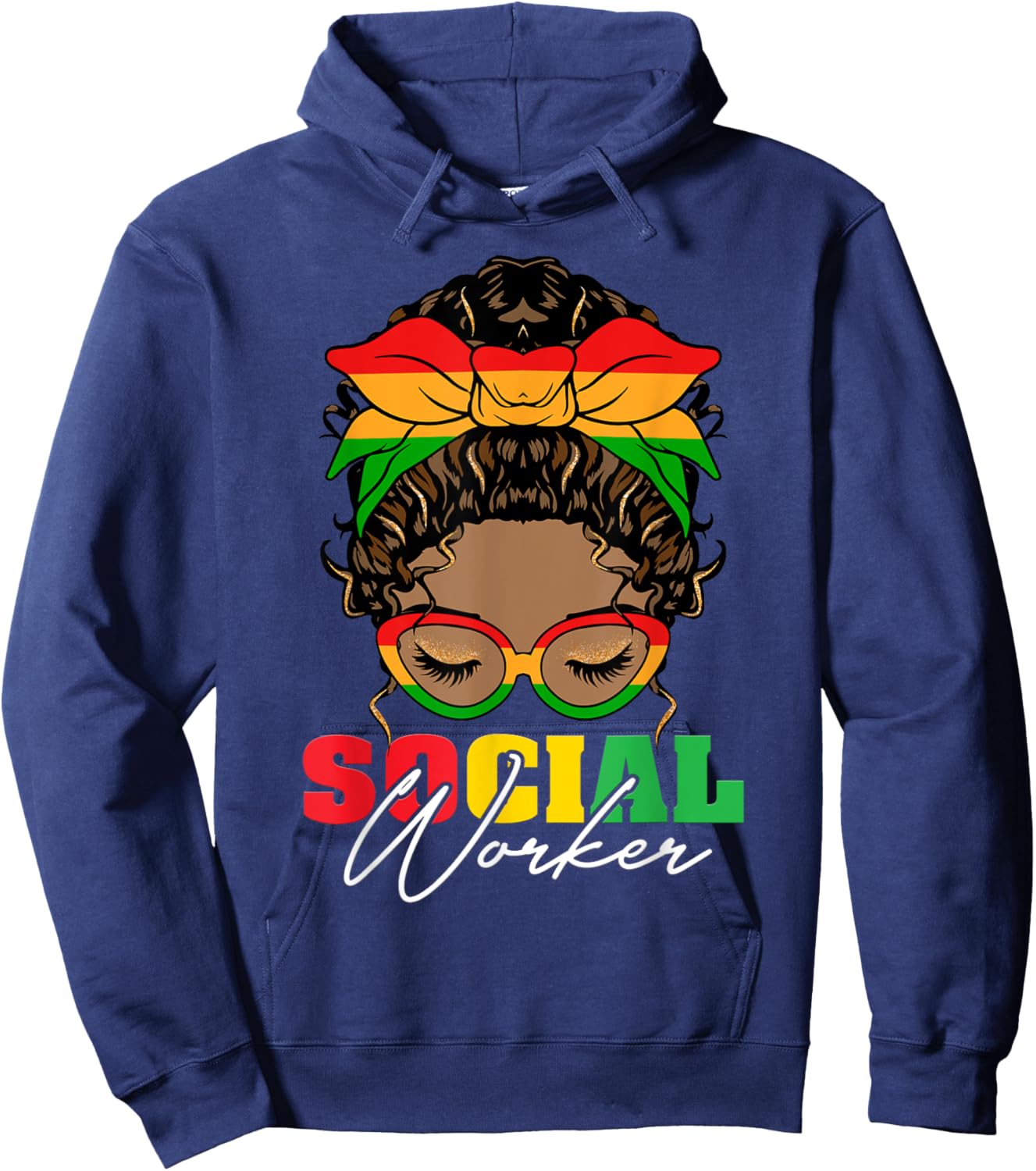 Black History Month Social Worker Social Work Month Women Hoodie - Hoodie | Navy