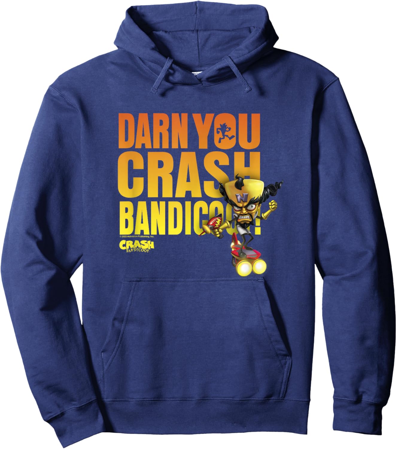 Crash Bandicoot Dr. Neo Cortex Darn You Crash Bandicoot Logo Hoodie - Hoodie | Navy