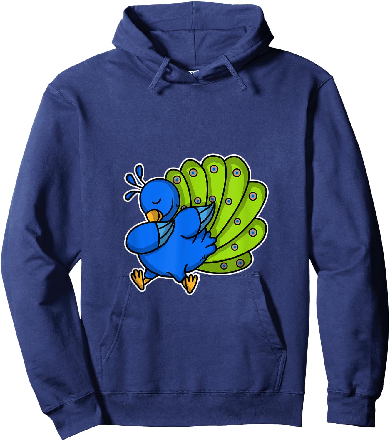 Funny Dabbing Peacock Gift Colourful Bird Dab Dance Hoodie - Hoodie | Navy