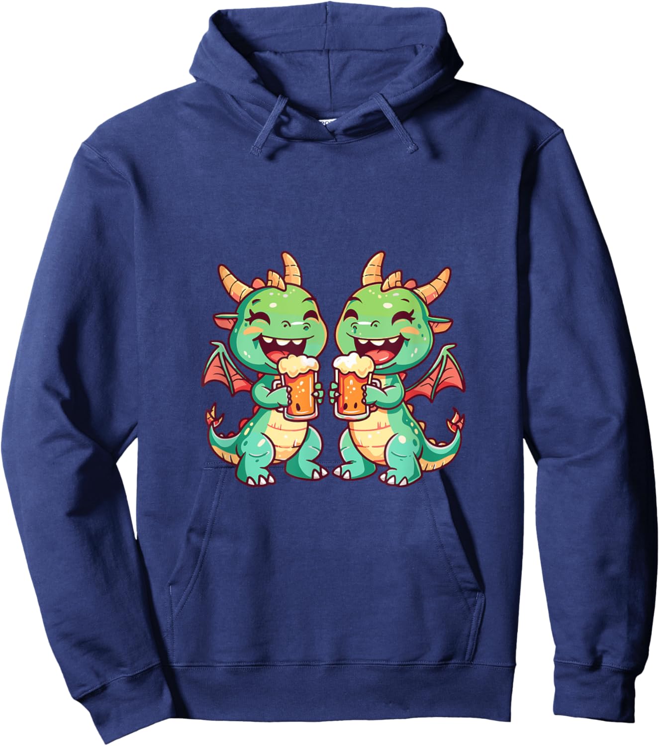 Drinking Dragon With Beer | Birthday Party Hoodie - Hoodie | Navy