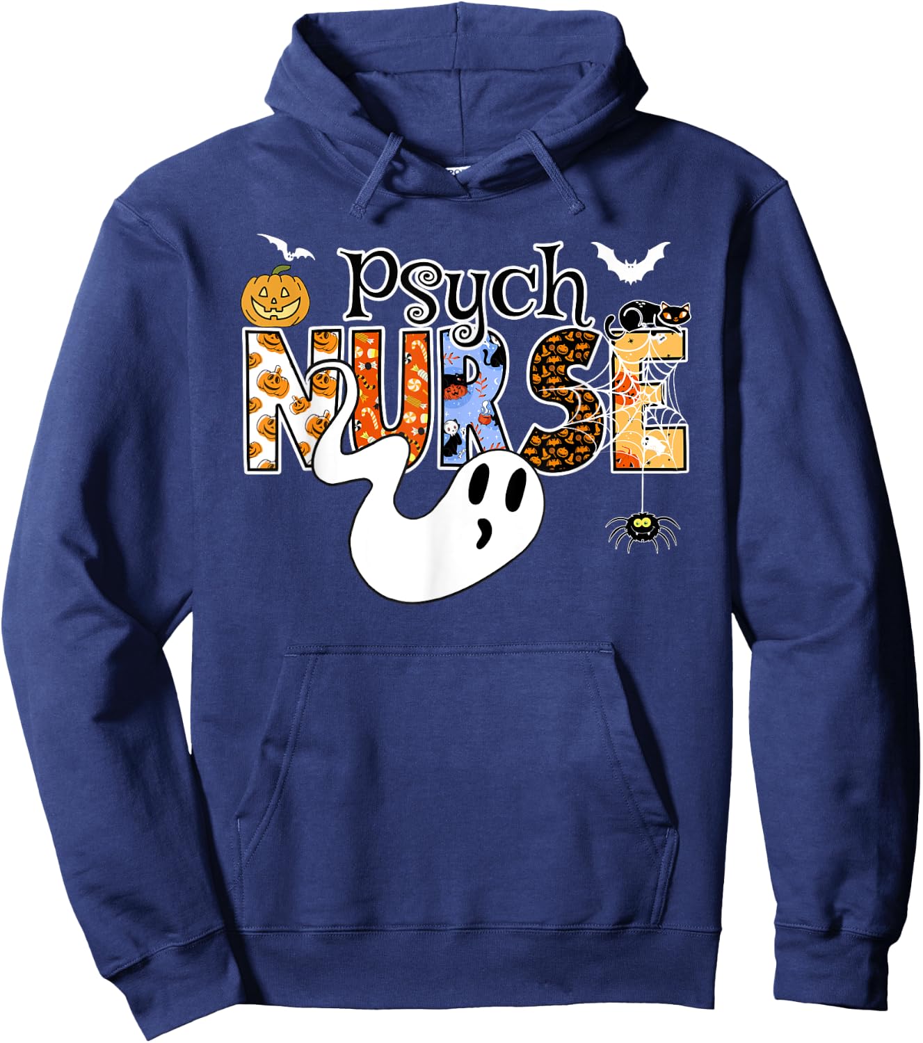 PSYCH NURSE Halloween Costume Psych Nurse Halloween Hoodie - Hoodie | Navy