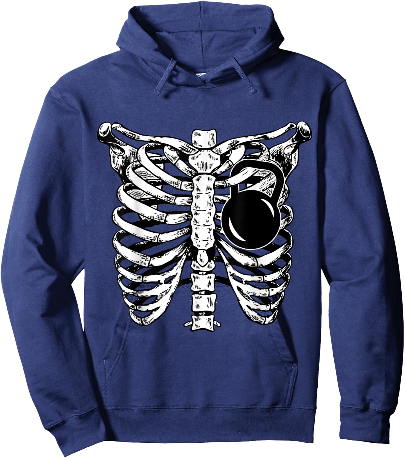 KettleBell Heart Rib Cage Workout Funny Fitness Lover Gift Hoodie - Hoodie | Navy