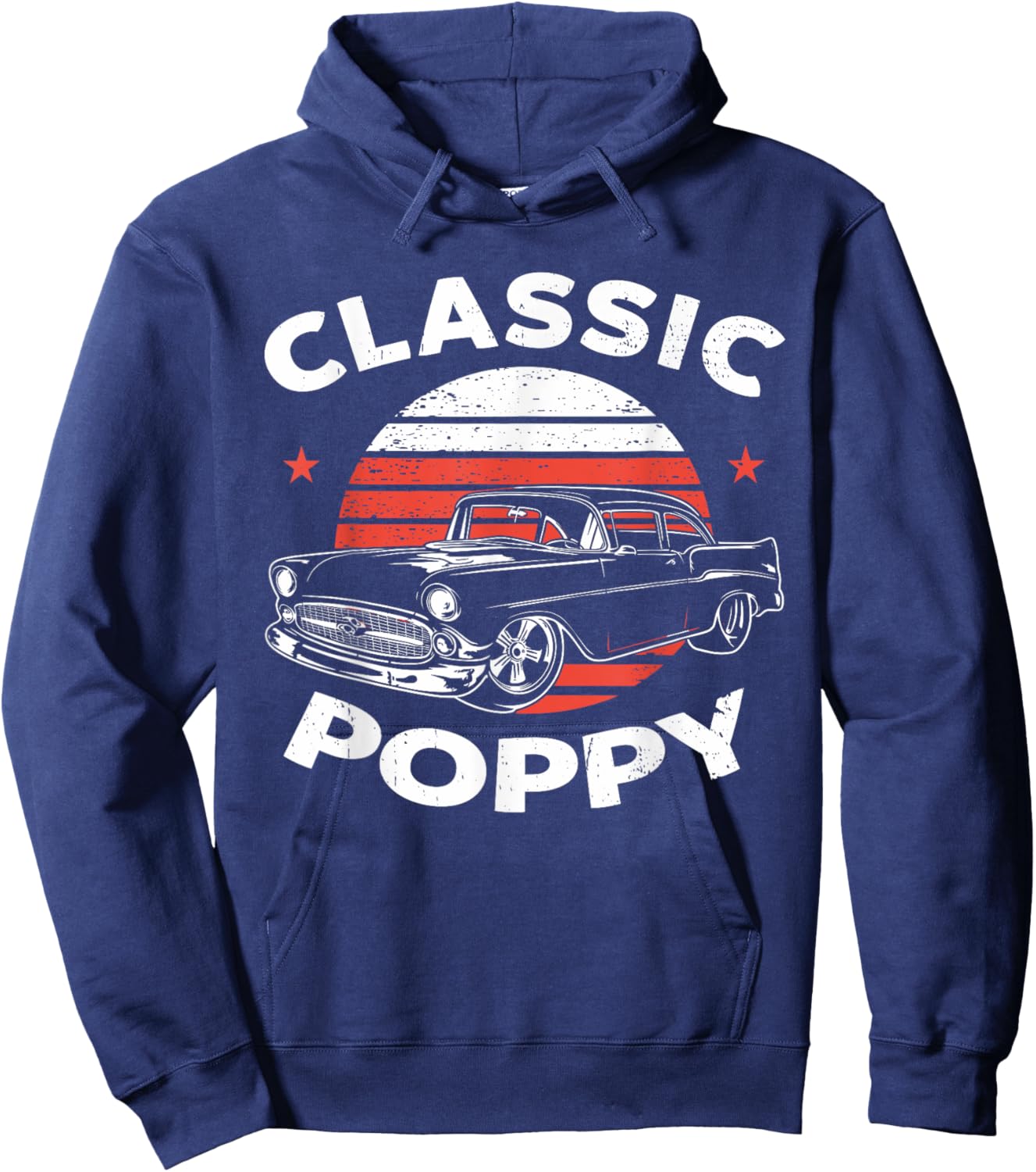 Poppy Vintage Retro Classic Funny Car Lover Enthusiast Hoodie - Hoodie | Navy