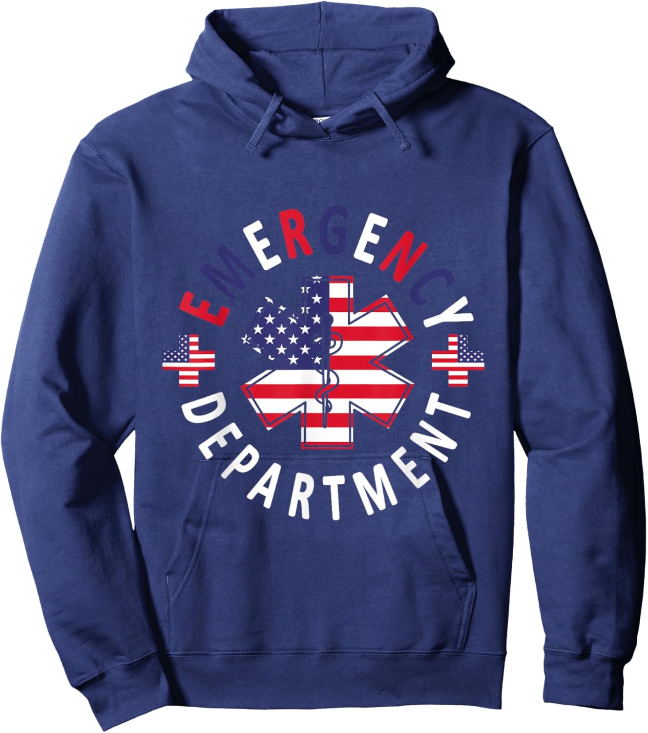Emergency Department 4th of July USA Emergency Room Nurse Hoodie - Hoodie | Navy