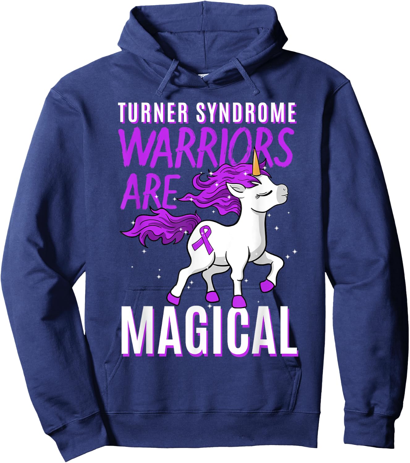 Bonnevie Ullrich Turner Syndrome Awareness 45,X0 TS Unicorn Hoodie - Hoodie | Navy