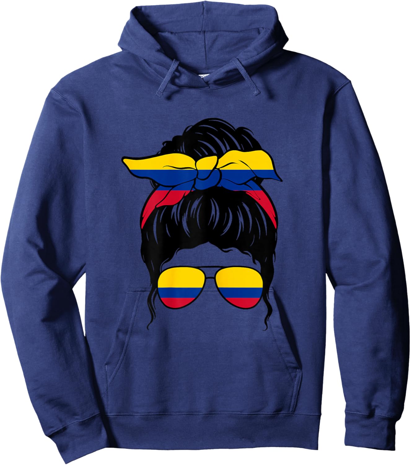 Colombian Girl Colombian Flag Colombian Proud Colombian Woman Hoodie - Hoodie | Navy