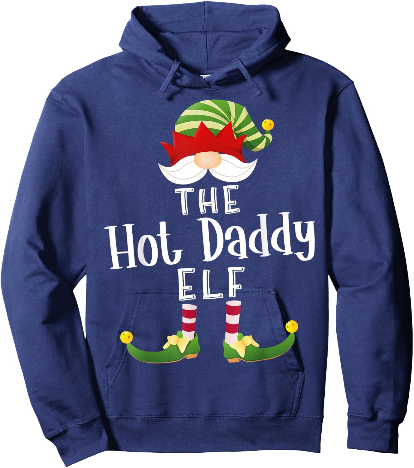 Hot Daddy Elf Group Christmas Funny Pajama Party Hoodie - Hoodie | Navy