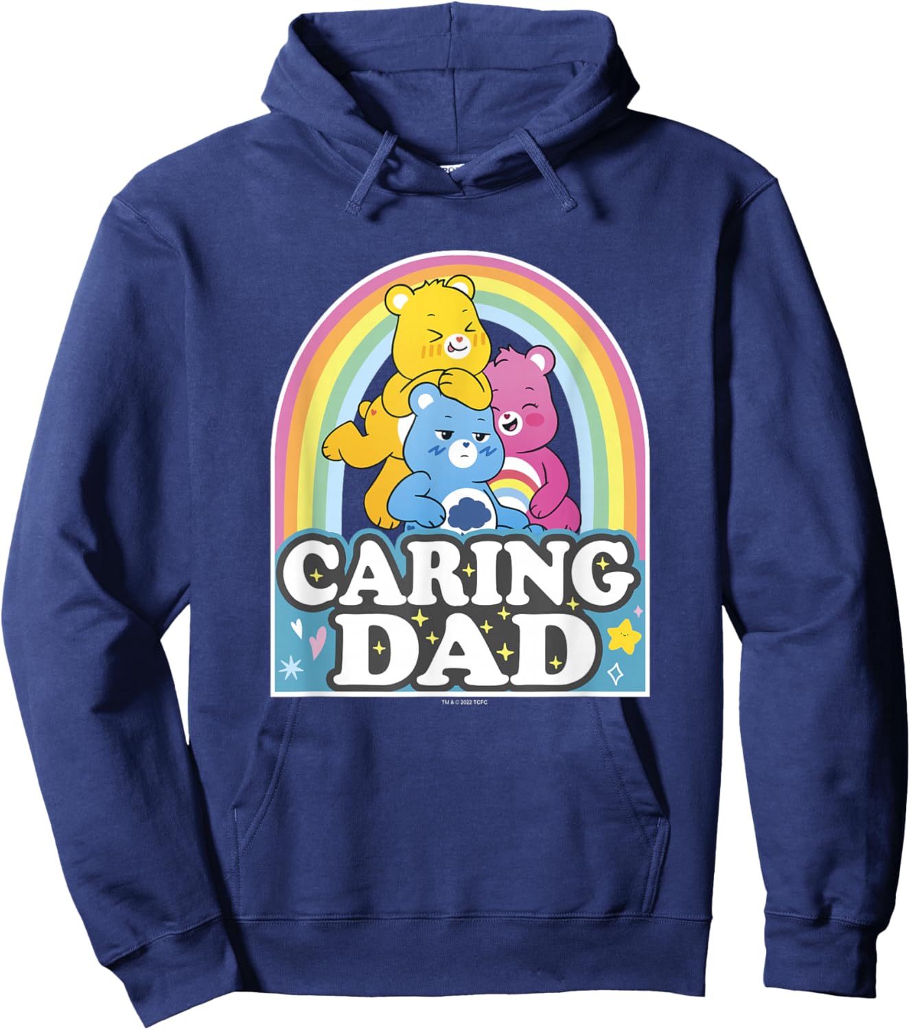 Care Bears Caring Dad Retro Rainbow Grumpy Group Shot Hoodie - Hoodie | Navy