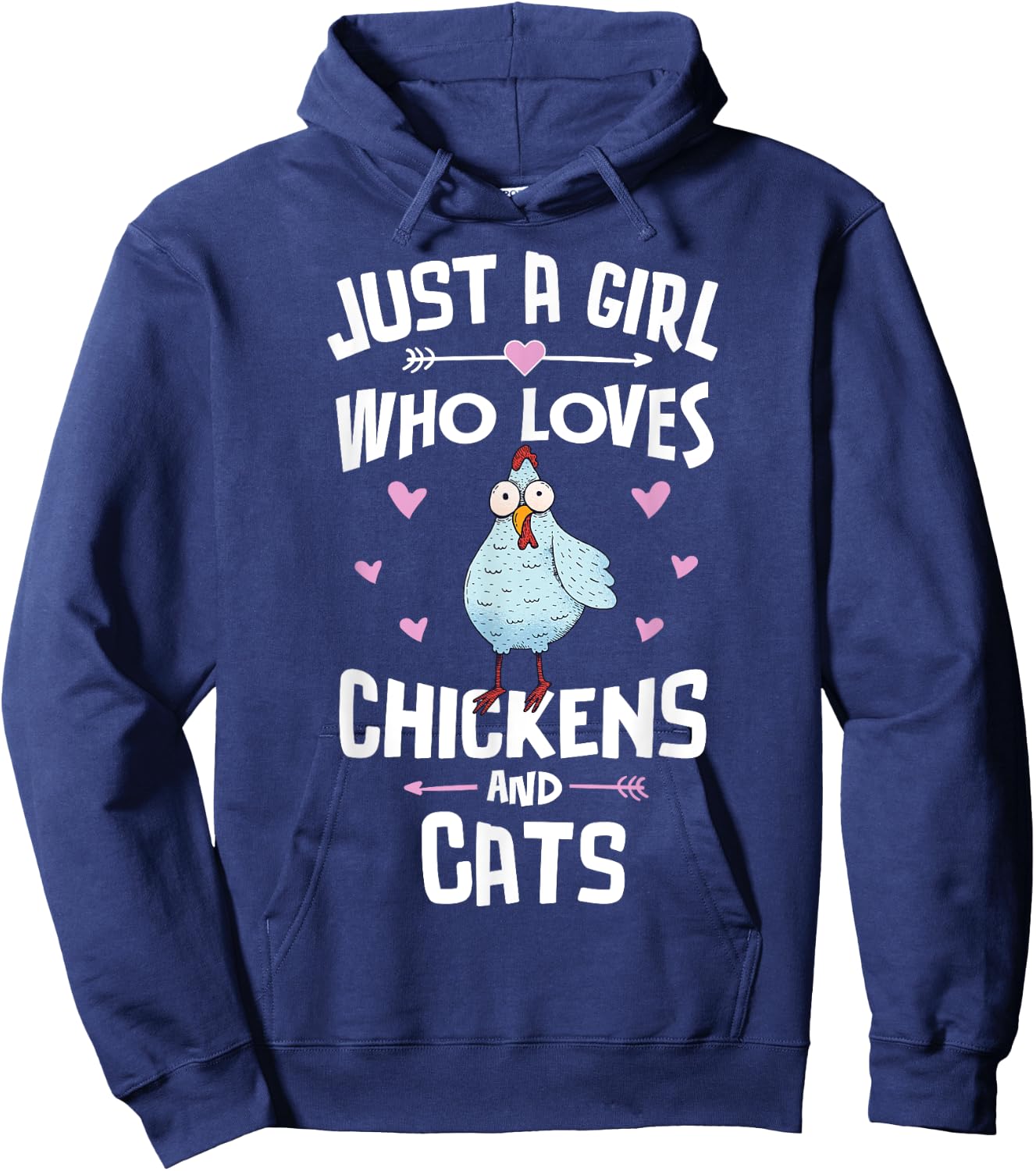 Just A Girl Who Loves Chickens And Cats Gift Women Hoodie - Hoodie | Navy