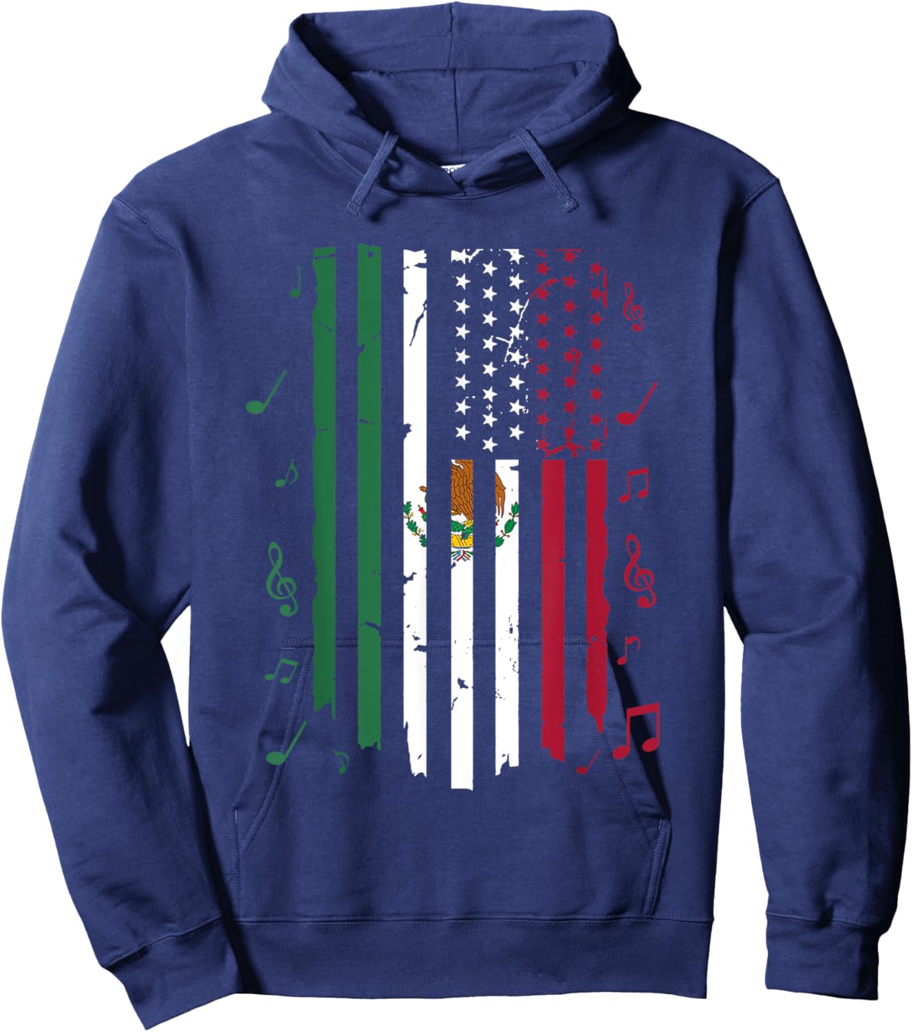 Mexico US Flag Patriot Mexican Flag American Flag Hoodie - Hoodie | Navy