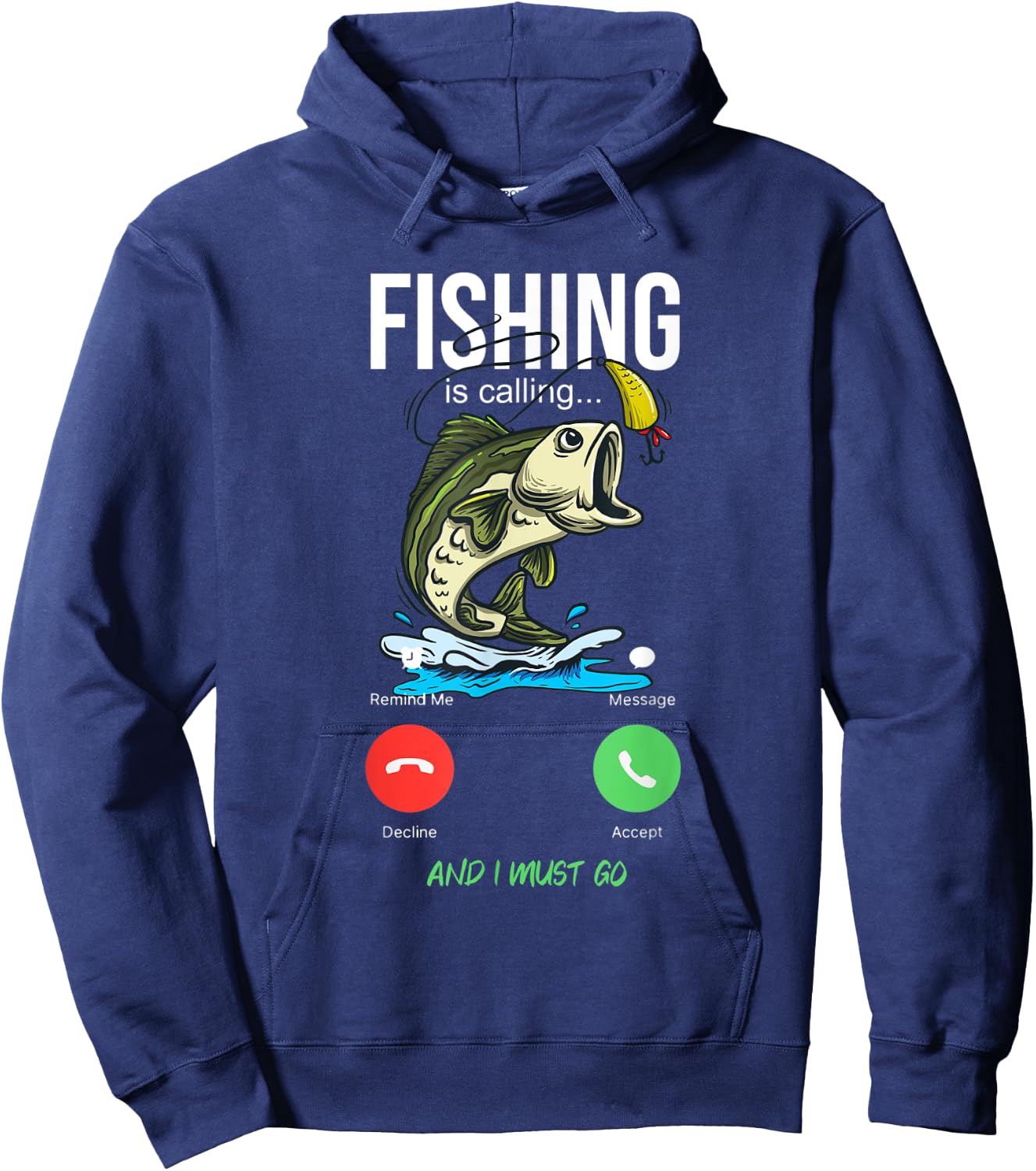Fishing Is Calling Fishing Bass Fishing Club Hoodie - Hoodie | Navy