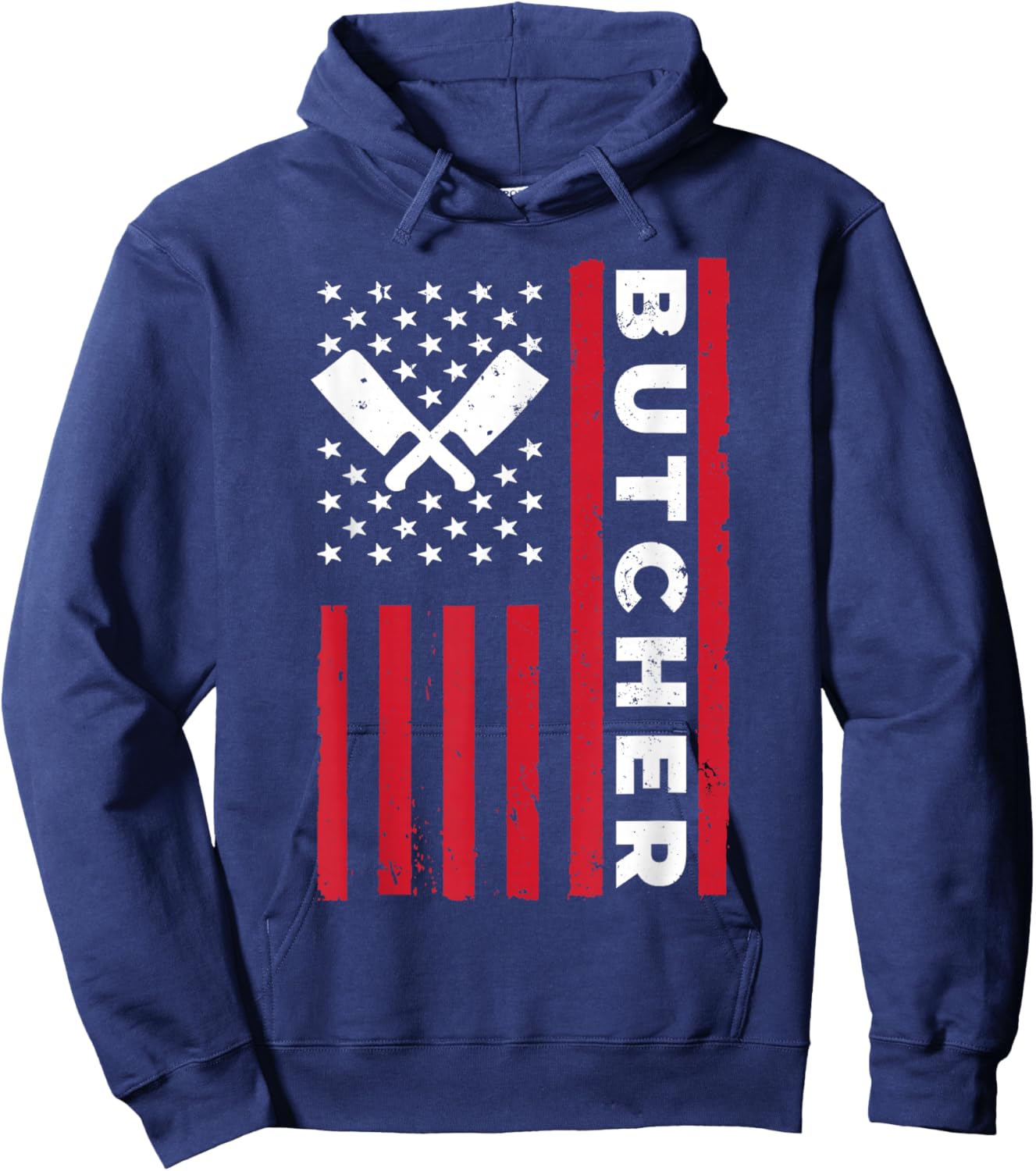 Cool Butcher Art Dad Meat Cutting Butchery Butcher Hoodie - Hoodie | Navy