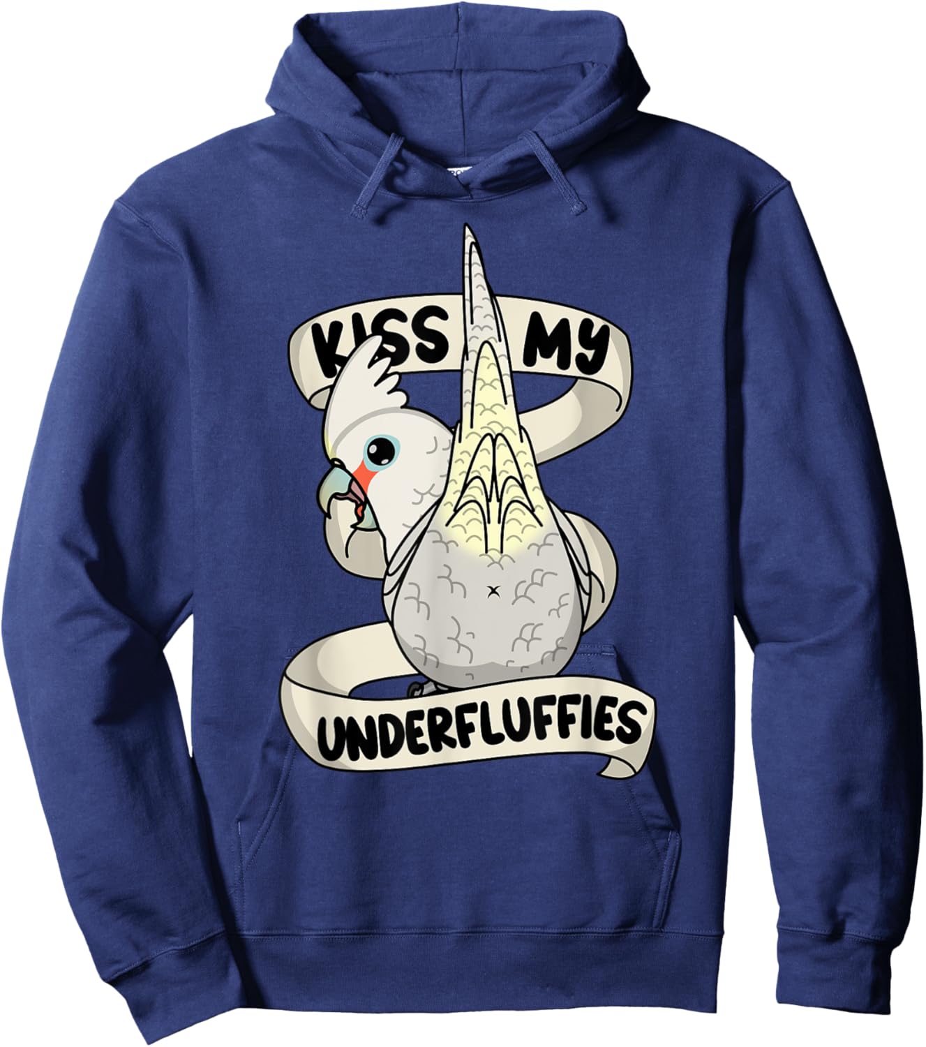 Kiss My Parrot Underfluffies I Goffins Cockatoo Hoodie - Hoodie | Navy