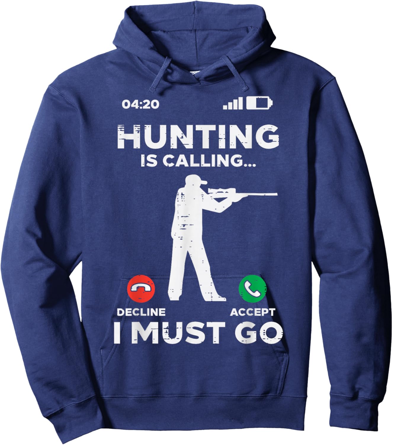 Hunting Is Calling I Must Go Funny Elk Hunter Men Women Kids Hoodie - Hoodie | Navy