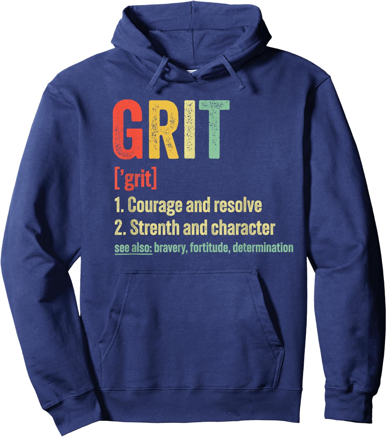 Grit Definition Motivation Hoodie - Hoodie | Navy