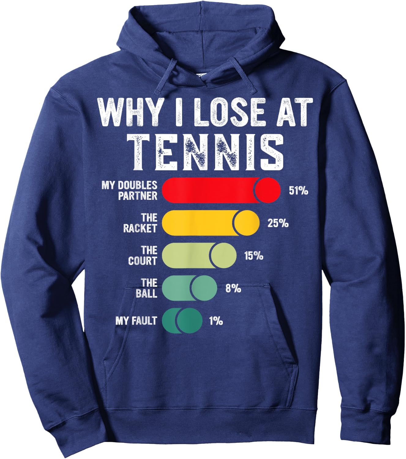 Why I Lose At Tennis Humor Tennis Player Lover Quote Hoodie - Hoodie | Navy