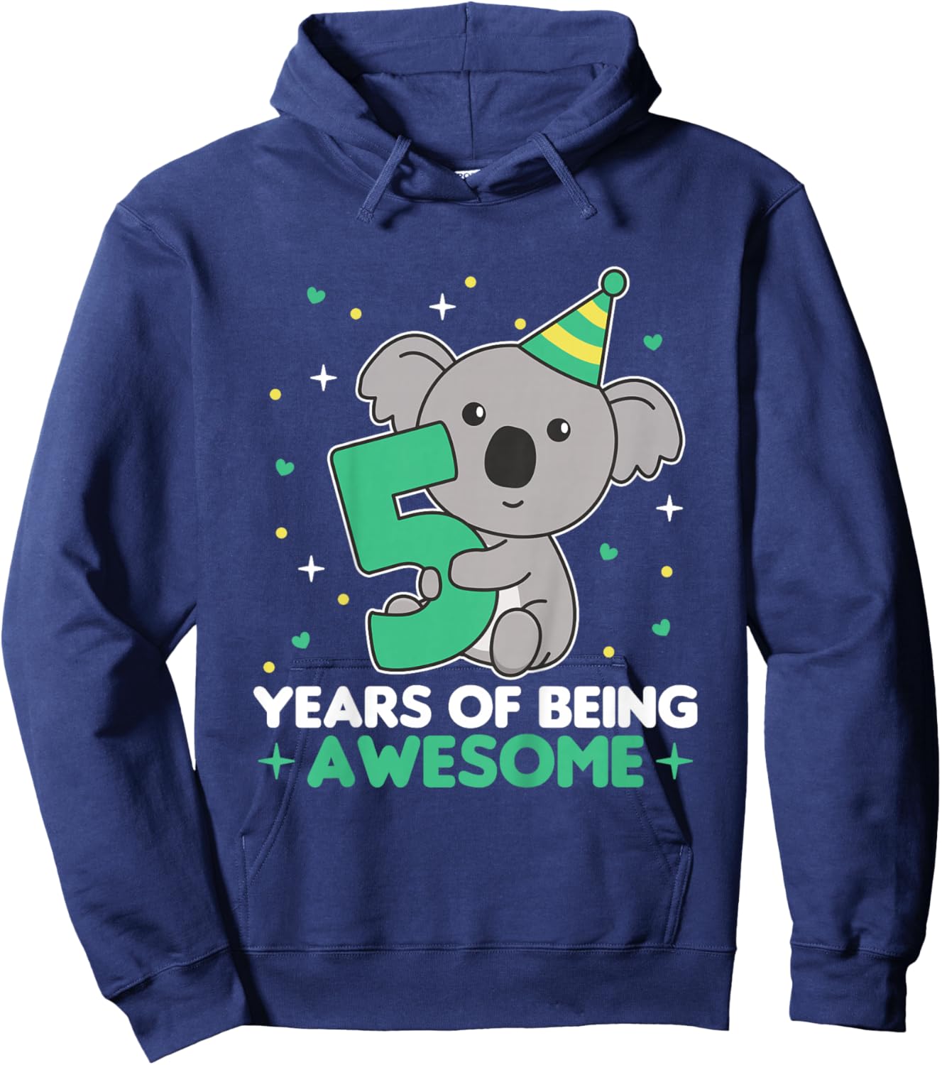 5th Birthday Koala For Kids Five Years Old Hoodie - Hoodie | Navy