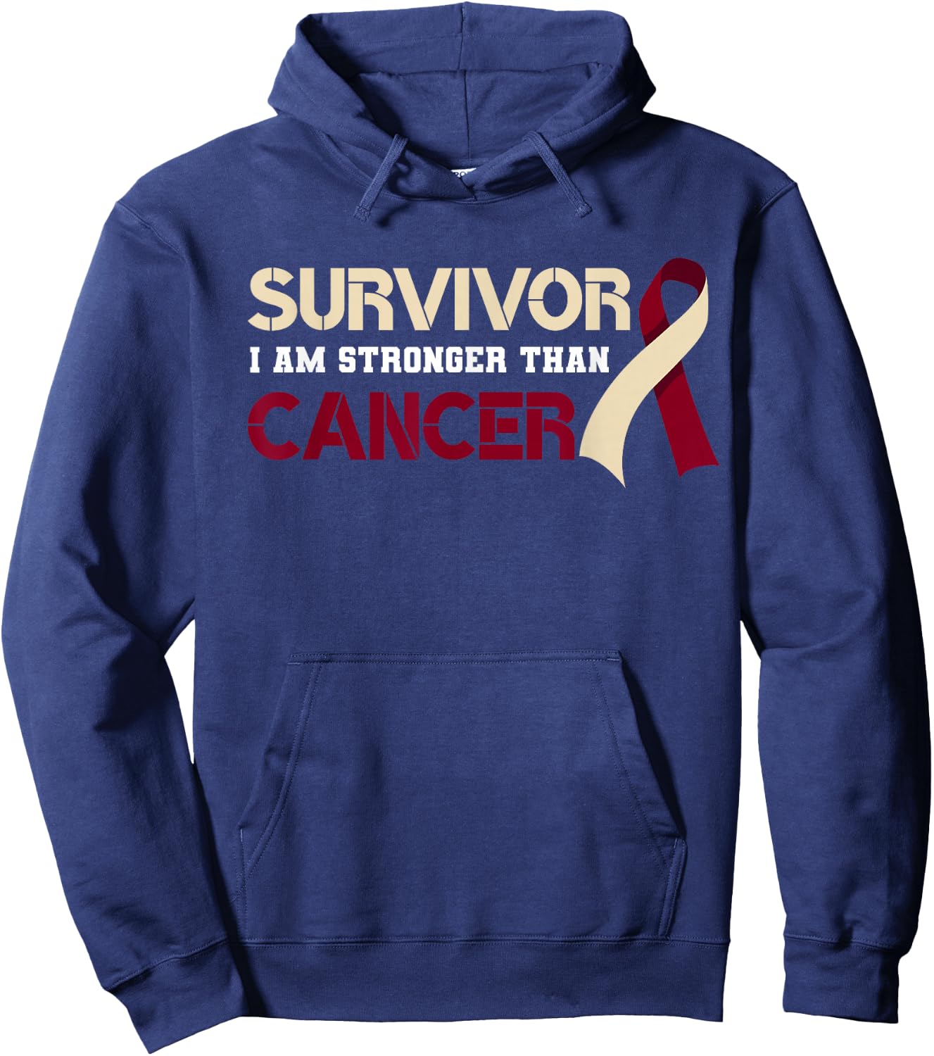 Survivor I'm Stronger Than Oral Head & Neck Cancer Survivor Hoodie - Hoodie | Navy