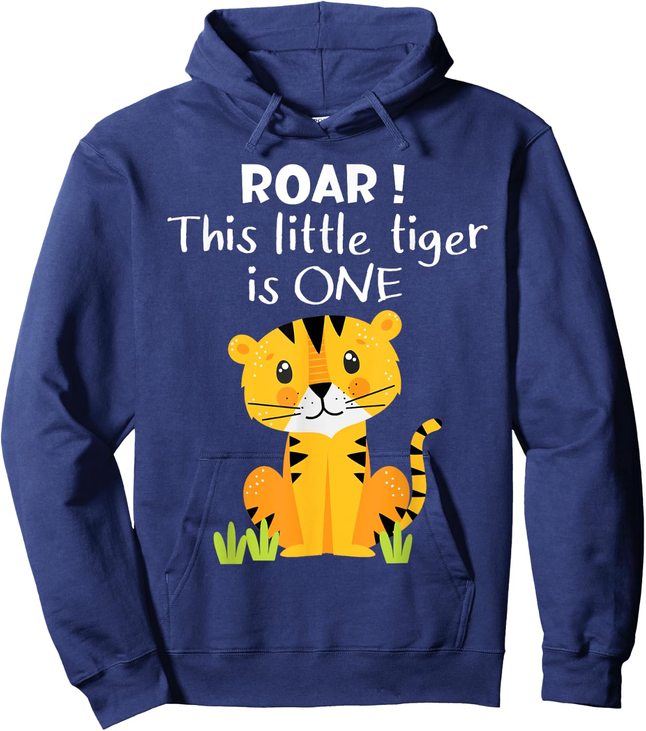 1st Birthday Roar This Little Tiger Is One Zoo Safari Animal Hoodie - Hoodie | Navy