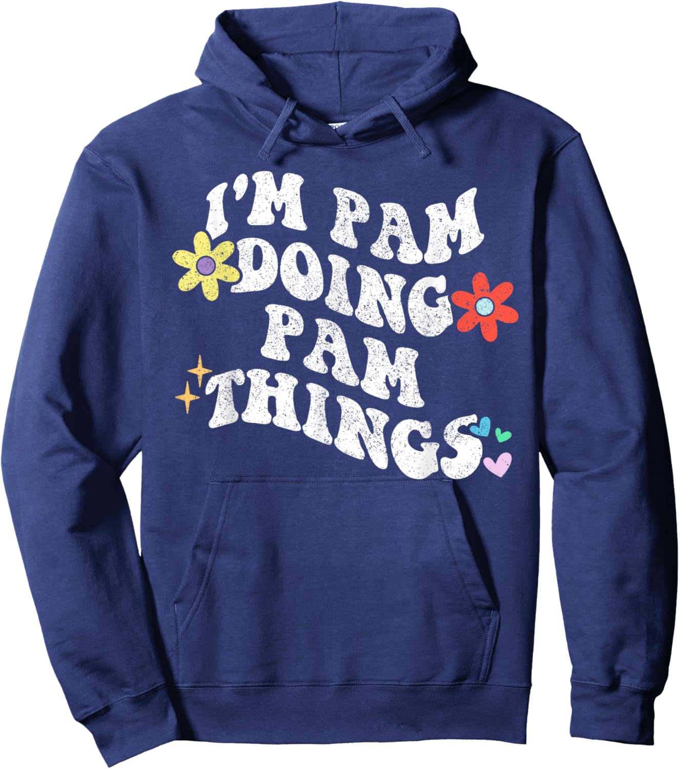 Retro Groovy Im PAM Doing PAM Things Funny Mother's Day Hoodie - Hoodie | Navy