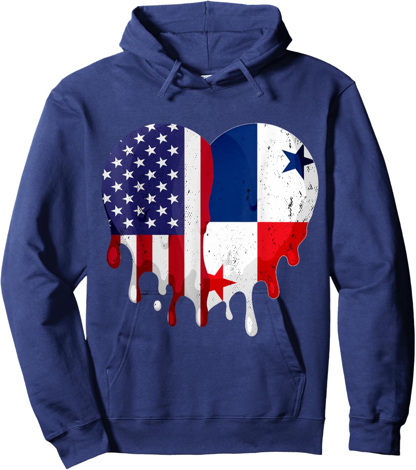 American Panamanian Hispanic Heritage Month Panama Heart Hoodie - Hoodie | Navy