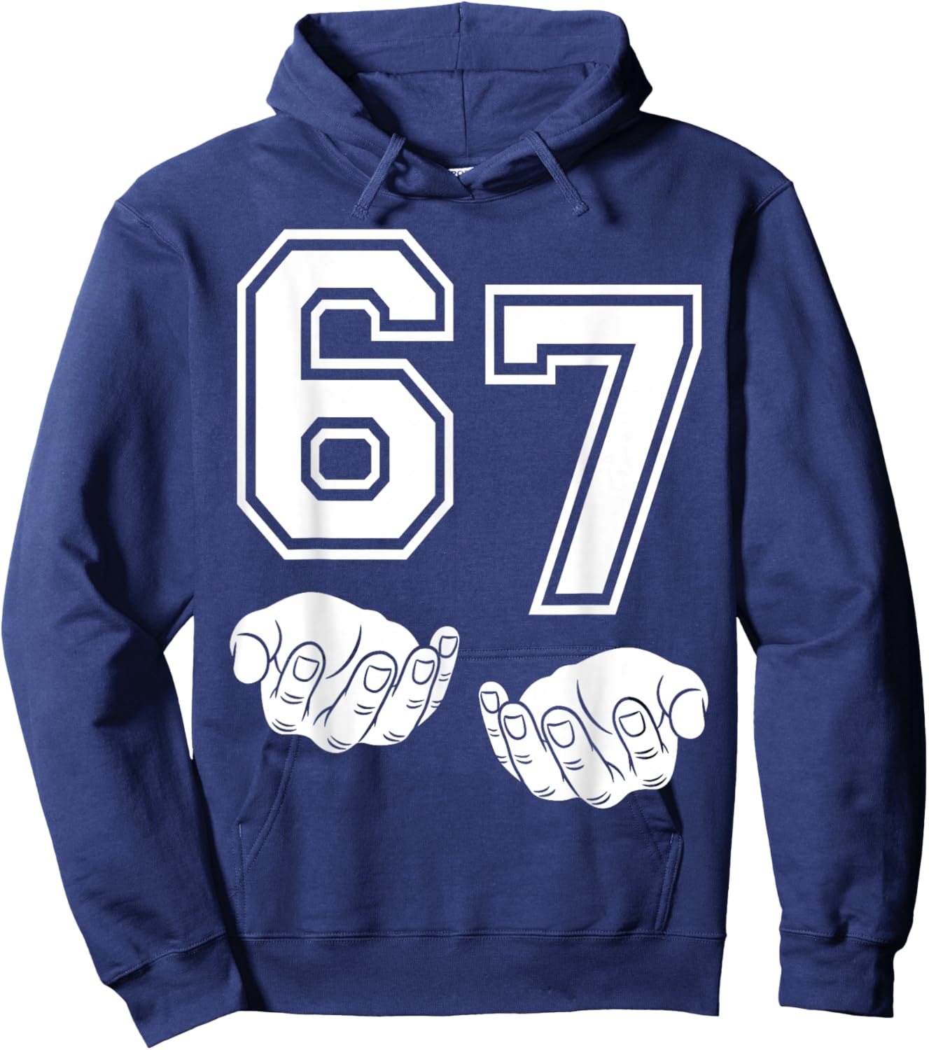 67 Nummer sechzig Hände Lustiges Meme Varsity Matching Hoodie - Hoodie | Navy
