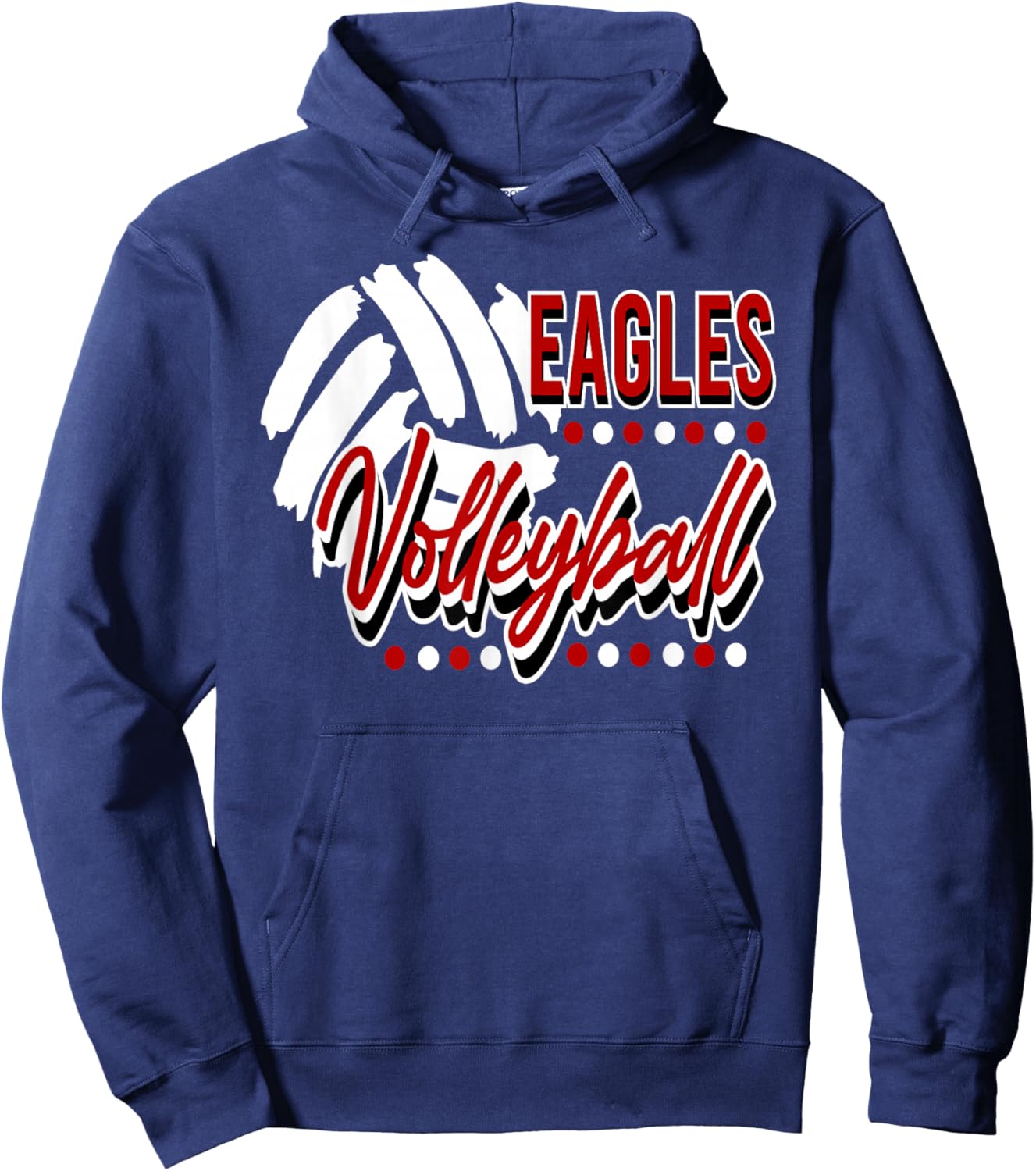 Eagles Volleyball Mom Player Red Black White Hoodie - Hoodie | Navy