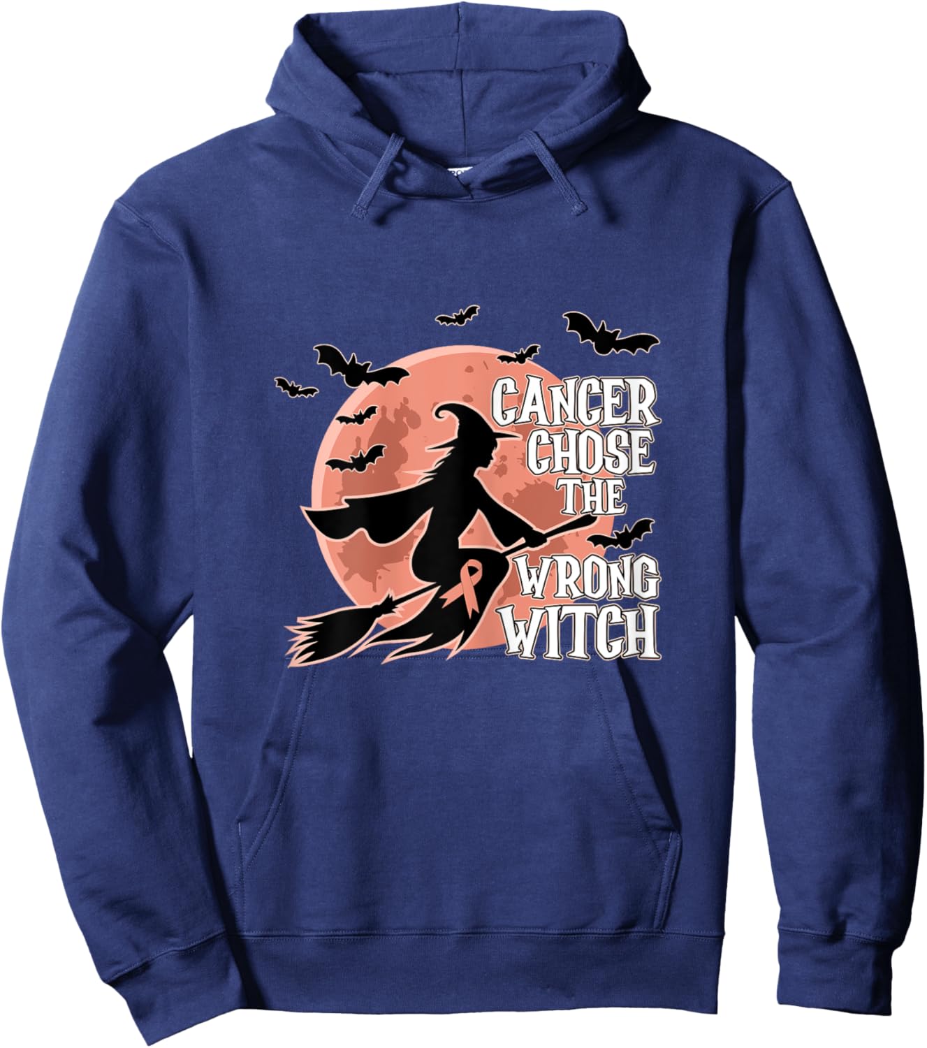 Cancer Chose The Wrong Witch Endometrial Cancer Halloween Hoodie - Hoodie | Navy