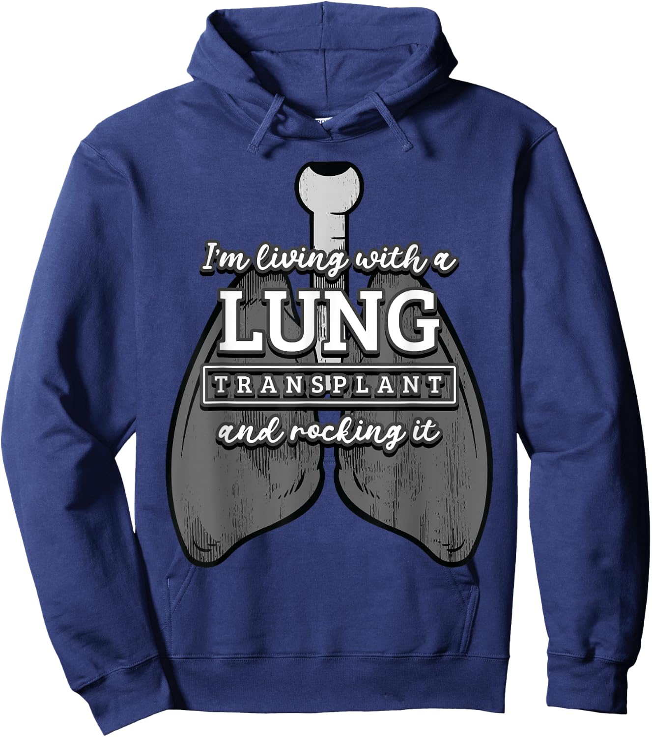 Lung Transplantation Rocking It Recipient Fighter Donor Gift Hoodie - Hoodie | Navy