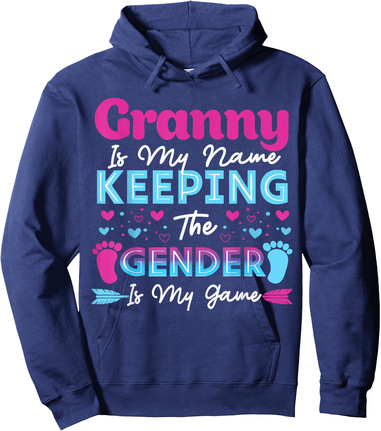 Keeper of The Gender Granny Baby Shower Gender Reveal Hoodie - Hoodie | Navy
