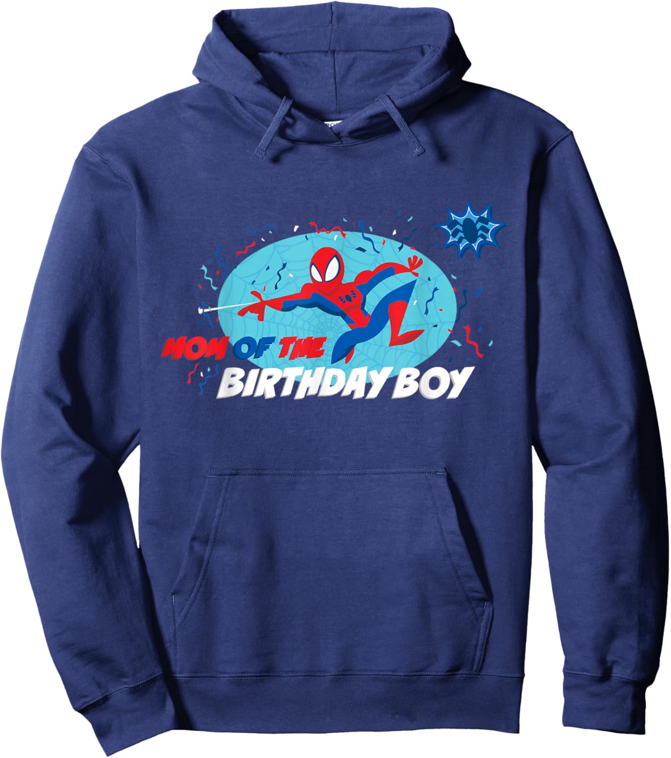 Marvel Spider-Man Toon Family Party Mom of the Birthday Boy Hoodie - Hoodie | Navy