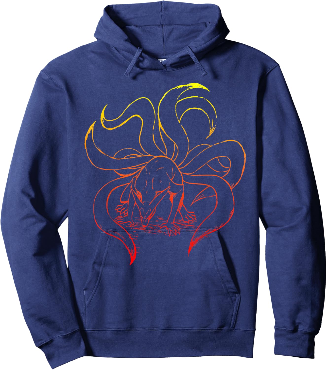 Naruto Shippuden Nine Tails Gradient Outline Hoodie - Hoodie | Navy