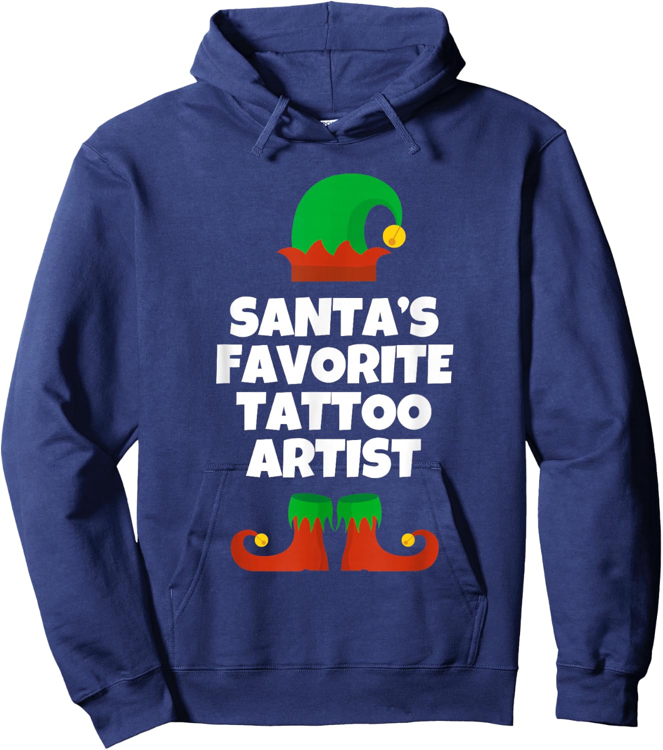 Santas Favorite Tattoo Artist Christmas Funny Pj Tattooist Hoodie - Hoodie | Navy