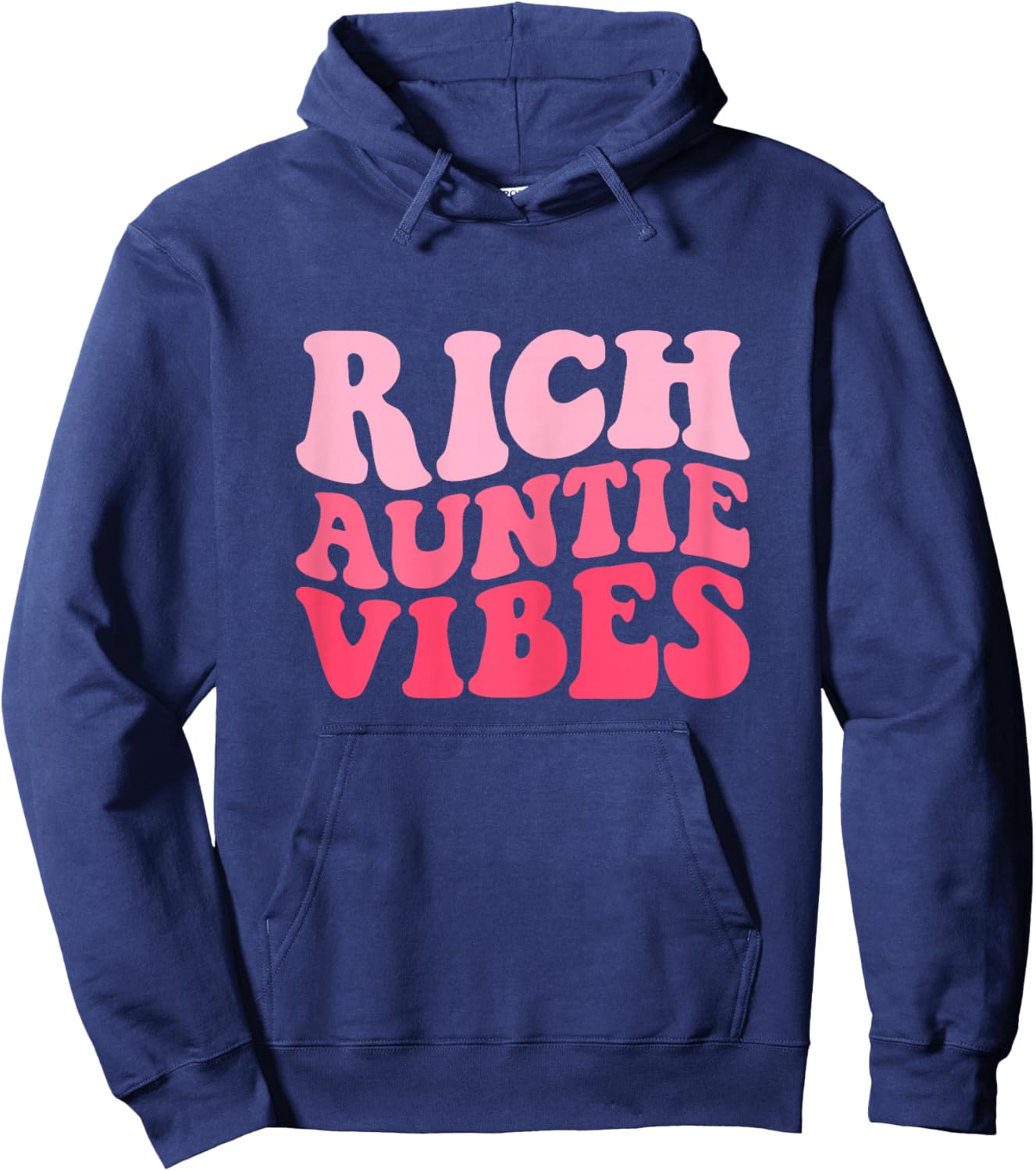 Groovy Rich Auntie Vibes Aunt Funny Best Aunty Mothers Day Hoodie - Hoodie | Navy