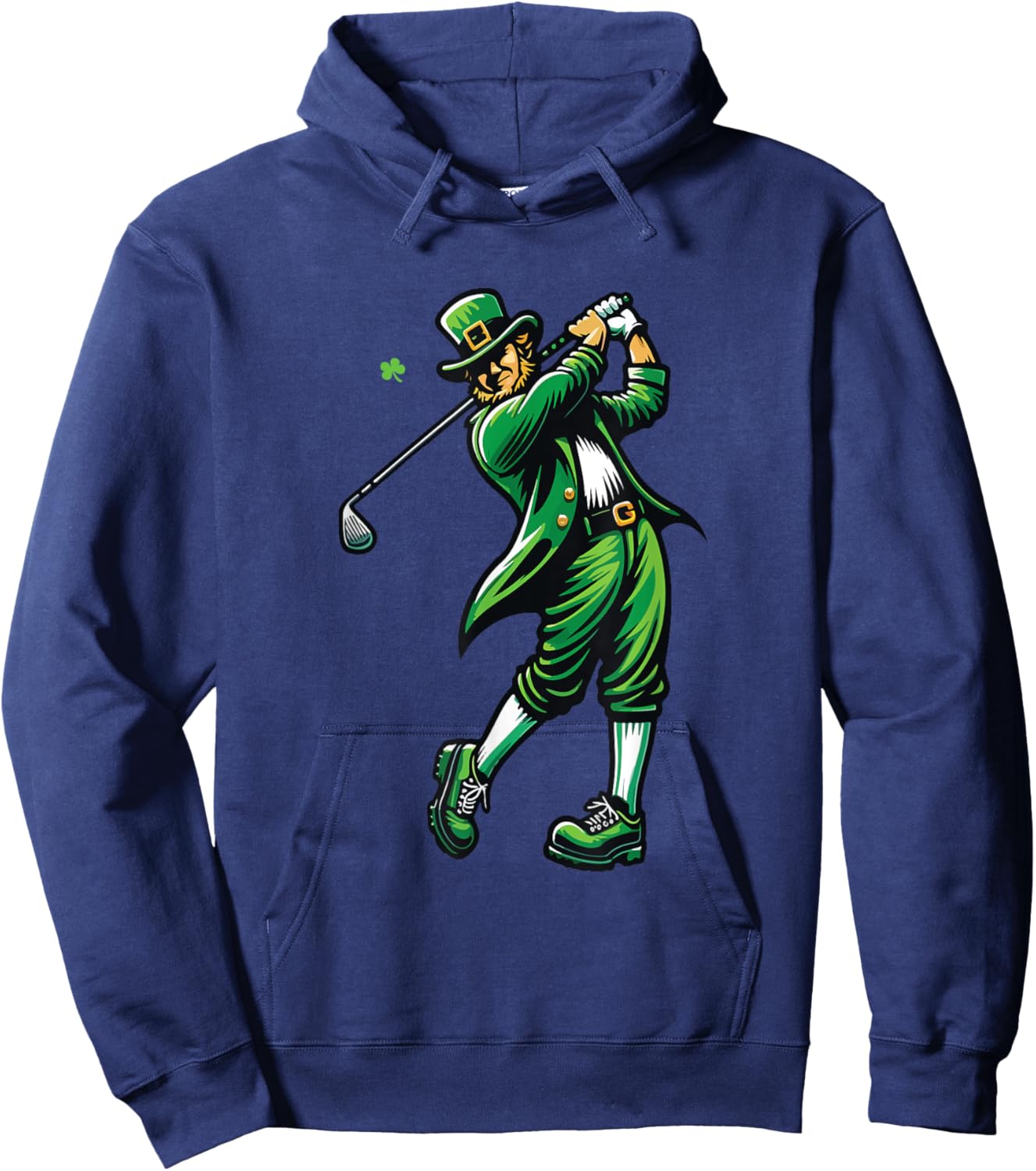 Golf St Patrick's Day Irish Leprechaun Golfer Golfing Hoodie - Hoodie | Navy