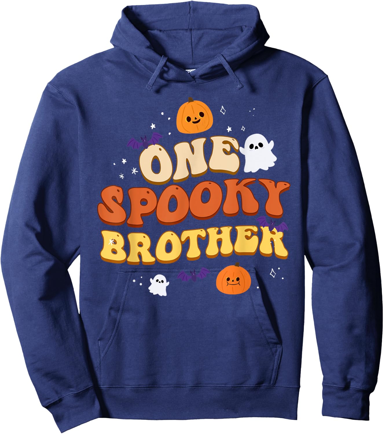 One Spooky Brother Boo Halloween Cute Family Matching Group Hoodie - Hoodie | Navy