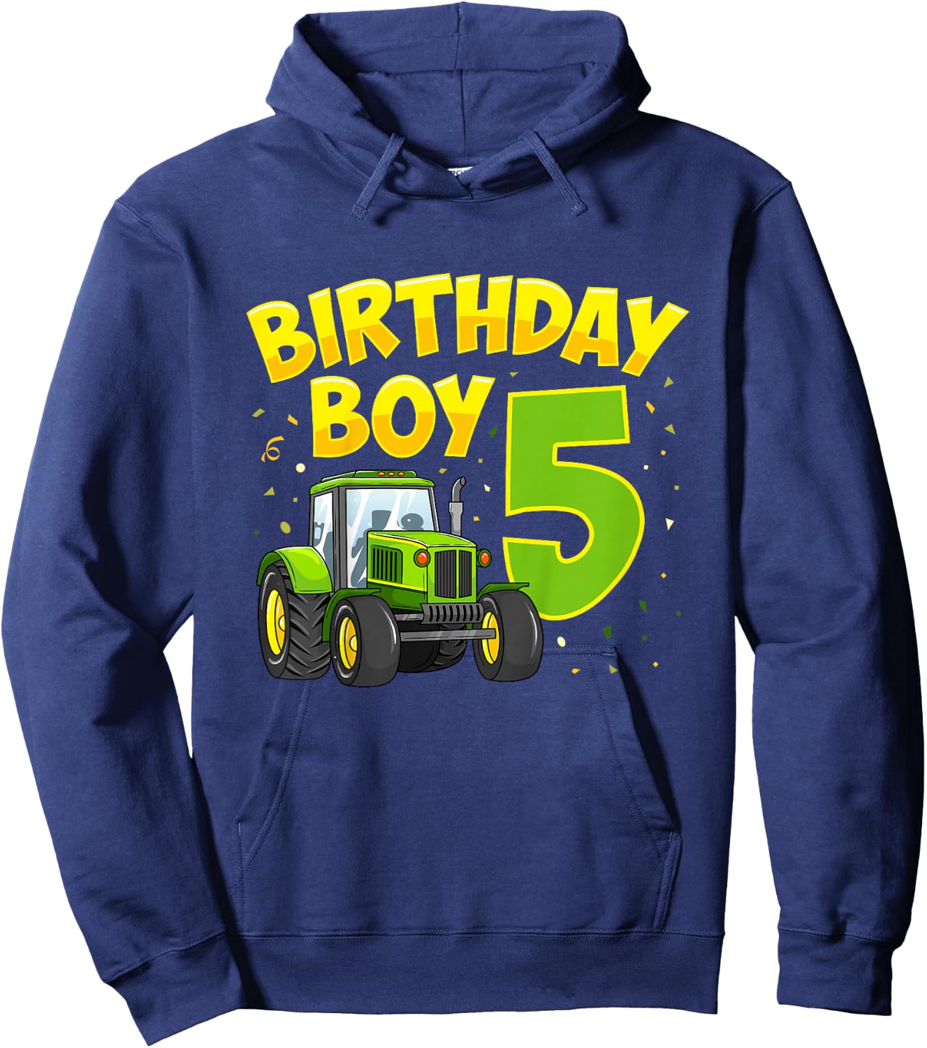 5th Birthday Boy 5 Year Old Farm Truck Tractor Party Hoodie - Hoodie | Navy