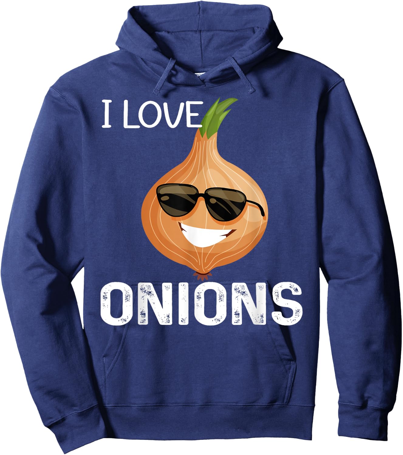 I Love Onions Funny Designs Graphic Vegetables Vegan Life Hoodie - Hoodie | Navy