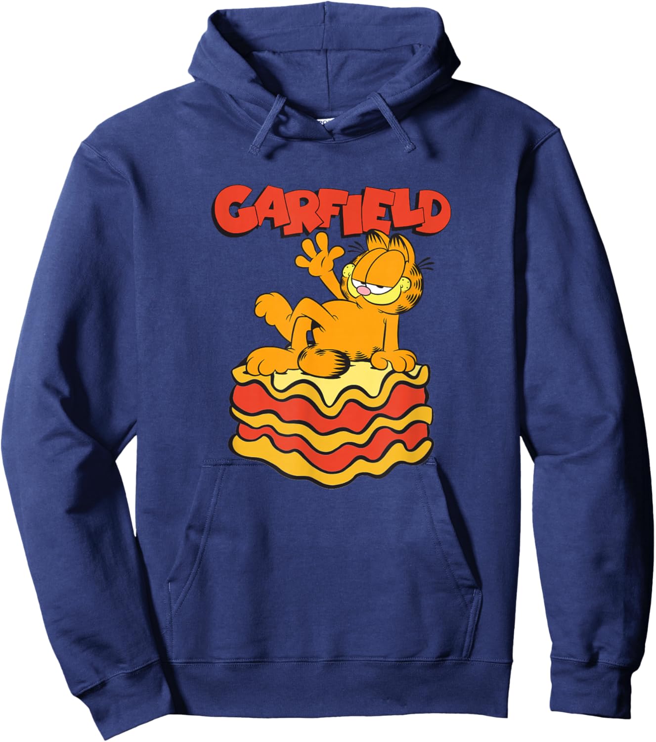 Garfield Lasagna Slice Garfield Pose Hoodie - Hoodie | Navy