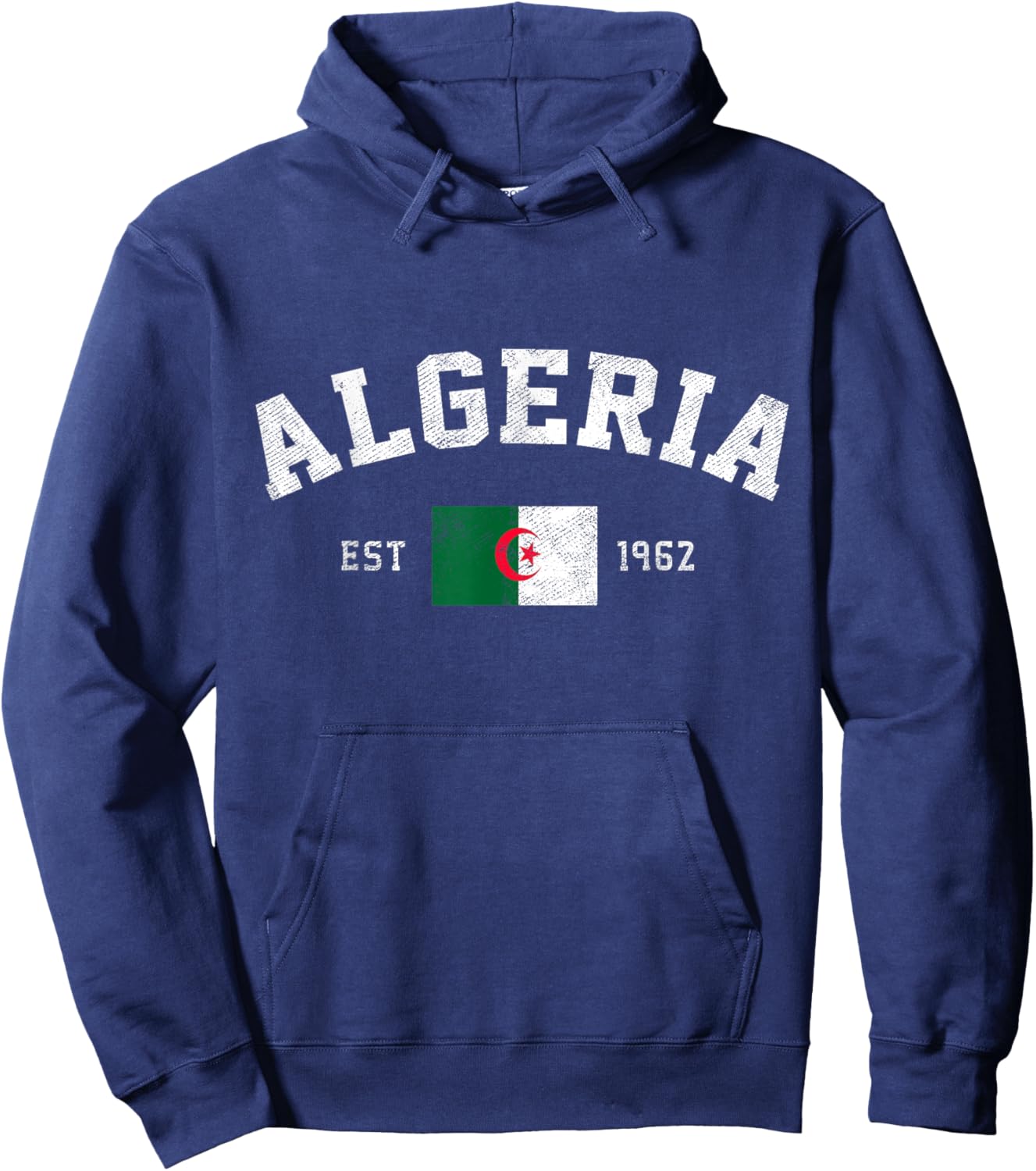 Algeria Est. 1962 Algerian Flag Independence Day Hoodie - Hoodie | Navy