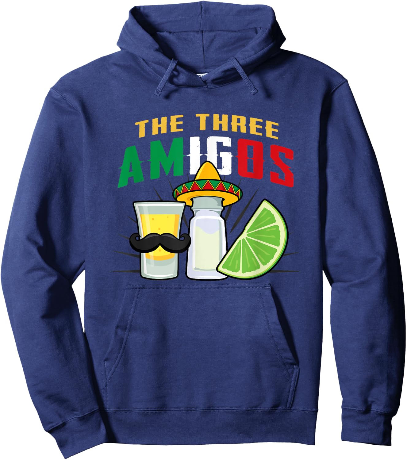 The 3 Three Amigos Lime Salt Tequila Cinco De Mayo Hoodie - Hoodie | Navy