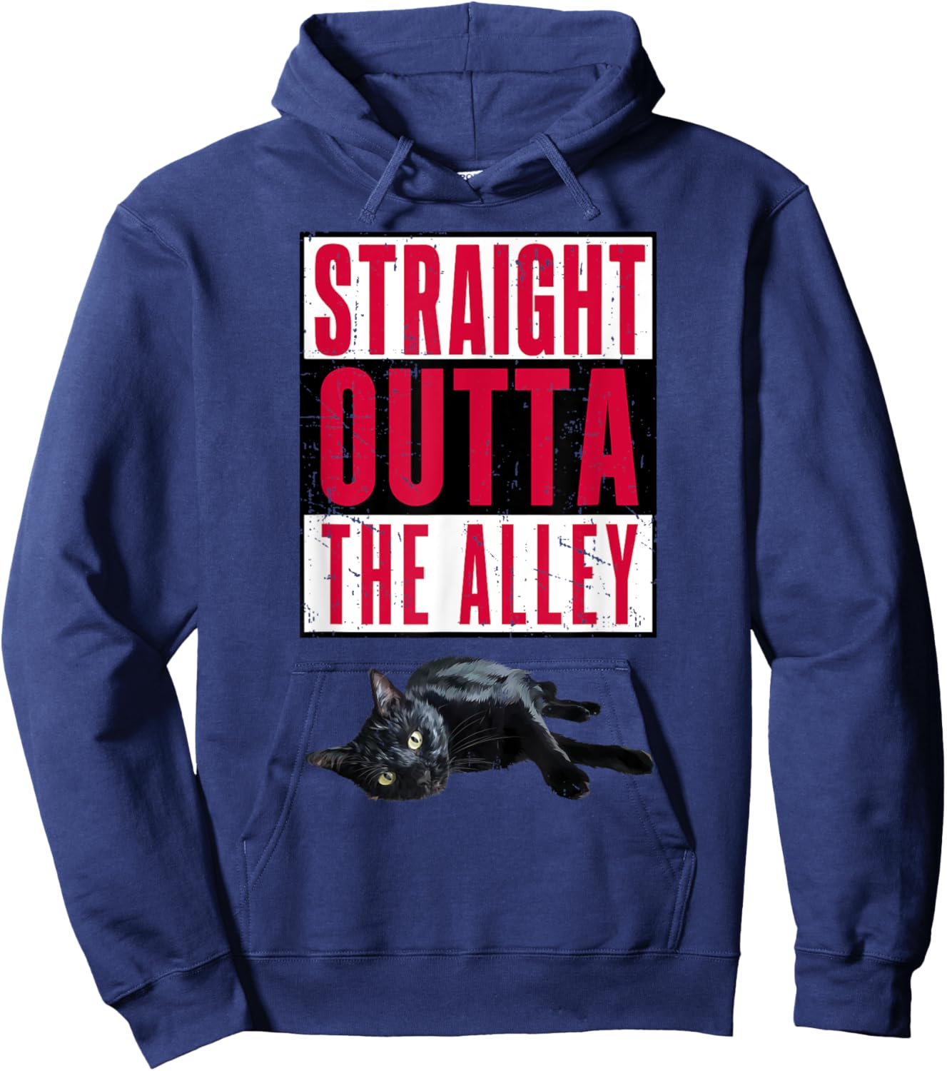 Straight Outta The Alley Cat Men Women Teen Girl Boy Kids Hoodie - Hoodie | Navy